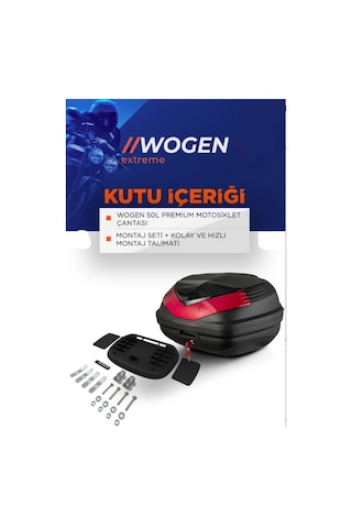 Wogen 50 Litre Premium Sırt Dayamalı Motosiklet Çantası - Siyah - 1406 002
