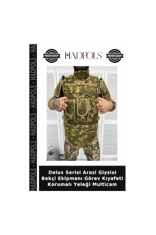 Hadpols Delux Serisi Arazi Giysisi Bekçi Ekipmanı Görev Kıyafeti Korumalı Yeleği Multicam Kamuflaj