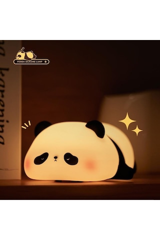 Silikon Panda Led Gece Lambası Sevimli Hayvan Karikatür Nightlights Çocuklar İçin Başucu Masa Lambası Yatak Odası Oturma Odası Dekor Oyuncaklar Hediye Beyaz