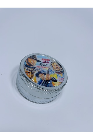 Full Metal 2Parça Kabartma Kovboy Desenli Grinder TutunÖğütücü