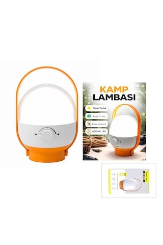 Go İthalat 40 Led Kamp Lambası - Fener Usb Şarjlı Ayarlanabilir Işık 6.4w - 2400mah St-5660 Beyaz - Turuncu