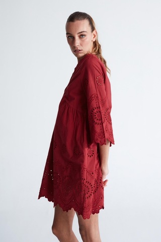 Peraluna Hiromi Dress %100 Pamuk 3/4 Kol Diz Hizası Yazlık Kadın Elbise Magenta-magenta Yeşil