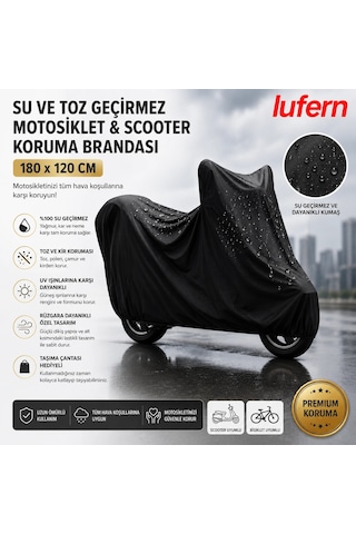 Yırtılmaya Dayanıklı Motosiklet Scooter Koruma Brandası Su Toz Ve Kir Geçirmez Yağmur Kar 180x120 Cm