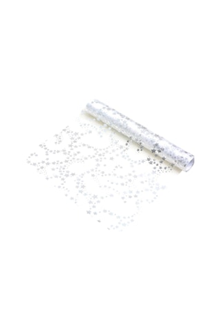 Homyl Yılbaşı Masa Örtüsü Rulo Tatil Partisi Hediyeleri Gümüş 28cmx5y