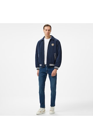 Tommy Hilfiger Tommy Jeans Crest Cord Letterman Erkek Mavi Ceket