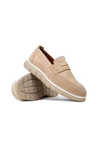 Deery Erkek Bej Hakiki Süet Loafer Ayakkabı - 02045mbeje01