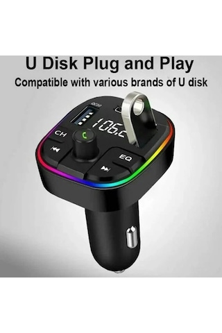 Divex Araç Fm Transmitter Bluetooth 3xusb - Type-c - Sd Kart Çakmaklık Girişli Dt-604
