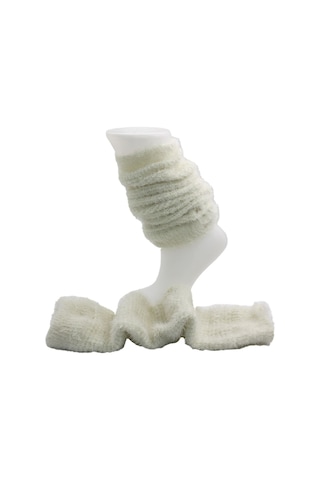 Kadın Kışlık Dizlik Sakallı Tozluk Çorap Krem