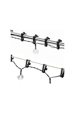 Ulzyvf 100 Adet Su Geçirmez Dış Mekan Kancası - Bahçe, Balkon, Parti Işıkları İçin Pratik Asma Klips