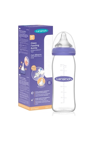 Lansinoh Cam Biberon + Natural Wave Biberon Emziği 240 ML