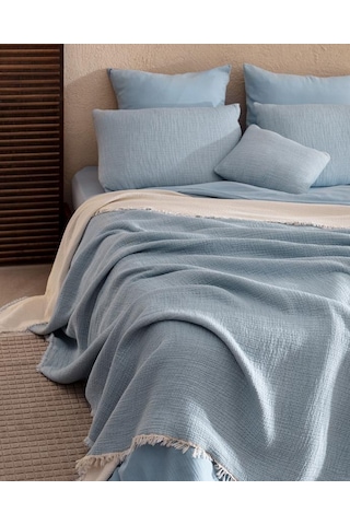 Madame Coco Pivoine 8 Parça Çeyiz Açık Mavi - Ekru