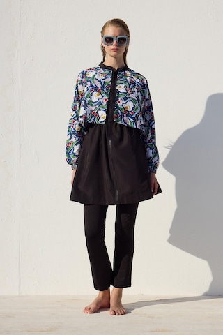 Manuka Rüzgarlıklı 3'lü Tesettür Mayo Takımı Multi Color Çok Renkli