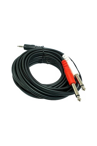 3.5 Mm Stereo Erkek/2x6.3 Mm Mono Erkek 5 Metre Ses Kablosu