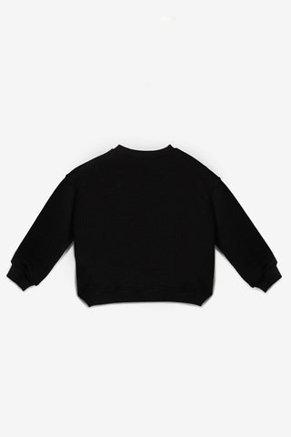 Le Mabelle Siyah Fiyonk Detaylı Uzun Kollu Kız Çocuk Sweatshirt Siyah