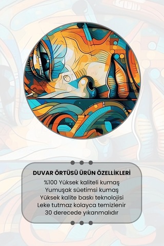 Renkli Soyut Yüzler Desenli Duvar Halısı Duvar Örtüsü Tapestry Süet Dokulu Kumaş