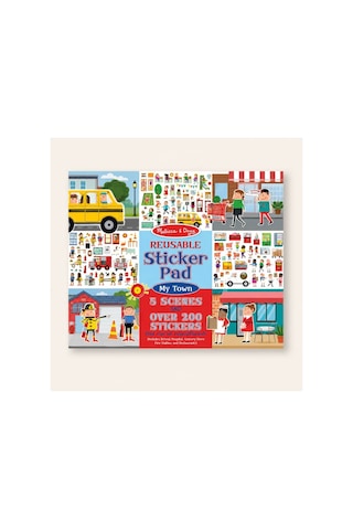 Melissa & Doug Yeniden Kullanılabilir Sticker Pad - Kasabam Serisi 200+ Çıkartma, 5 Sahne