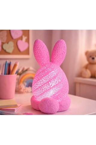 Tavşan Tealight Mumluk Dekoratif Tavşan Obje Renkli Tavşanlar Mum Hediyeli Paskalya Figür Yeşil
