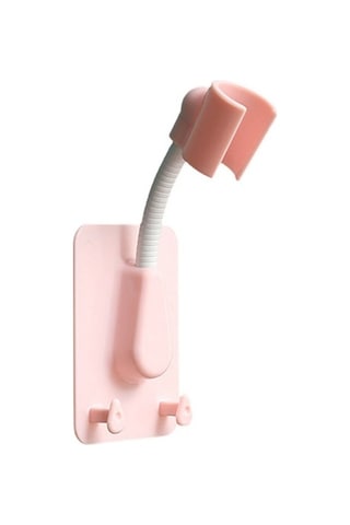 Primepickings Pembe Duvara Montaj Duş Başlığı Tutucu Duş Montaj Braketleri Ayarlanabilir Kendinden Yapış 2 Katlı Gri