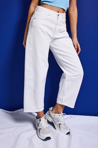 Itsbasic Kadın Kırık Beyaz Venüs 7s6-101 Mid Rise Carrot Fit %100 Koton Denim Jean