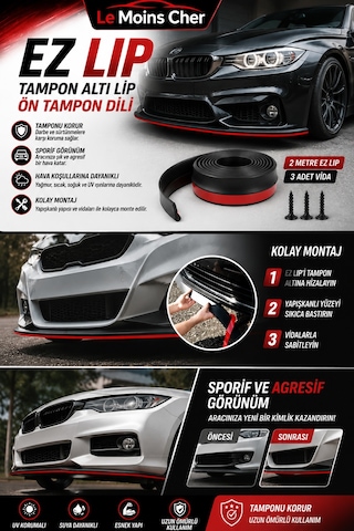 Toyota Auris Comfort Ez Lip Tampon Altı Lip Ön Tampon Dili 2 Metre Yapışkanlı Vidalı