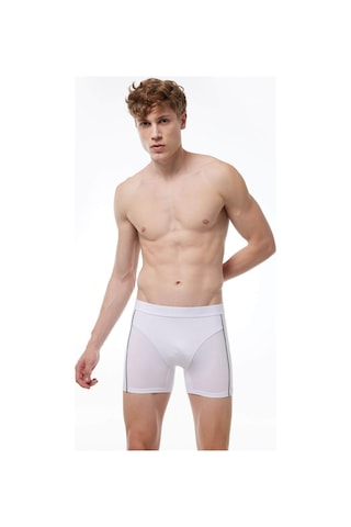 Malabadi 017 Erkek Biyeli Modal Boxer-Beyaz