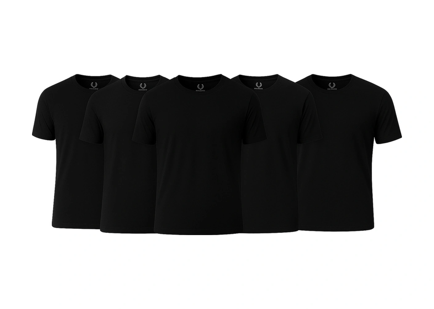 Piano Luce Erkek 5 Li Paket T-shirt Kısa Kollu Bisiklet Yaka Regular Fit Siyah Siyah