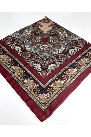 Miray Nevada Büyük Boy Organik Pamuk Eşarp - 120 X 120 - 06452 Bordo