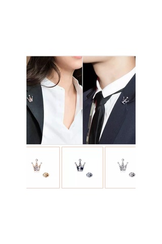 Olfil Broş-mini Taç Parıltı Tarzı 206746461 Gri