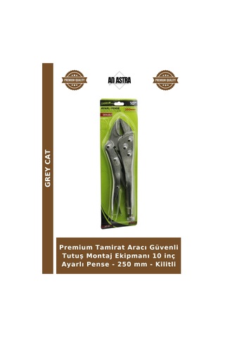 Premium Tamirat Aracı Güvenli Tutuş Montaj Ekipmanı 10 İnç Ayarlı Pense - 250 Mm - Kilitli