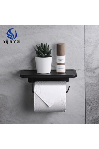 Skycity Beyaz Alüminyum Banyo Roll Kağıt Tutucu - Telefon İçin Depolama, Delme Olmayan/kirli Yöntemli Kurulum, Modern Minimalist Tasarım Diğer
