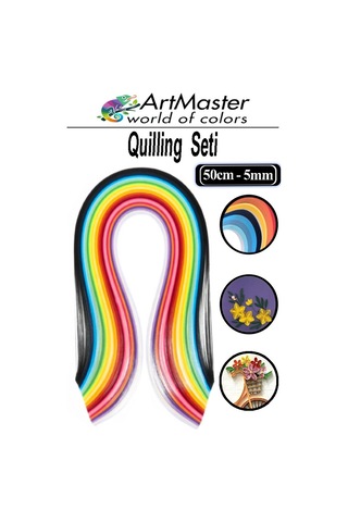 Quilling Seti İnce 5 Mm 1 Paket Karışık Renkli Quling Kağıt Katlama Kıvırma Sanatı Telkari Kuiling