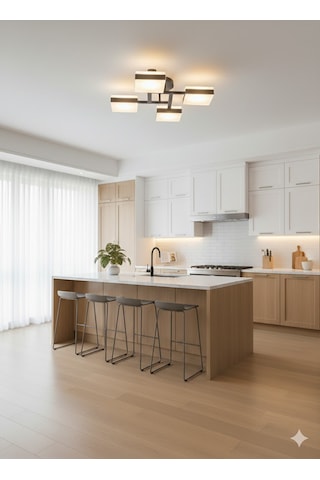 Modern Led Avize Ofis ,genç Odası , Mutfak, Salon Siyah