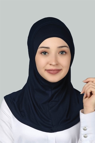 Altobeh İkili Set Pratik Eşarp Hazır Türban ve Hijab Tesettür Bonesi - Lacivert