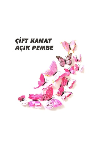 Çift Kanatlı Kelebek Özel Kelebekler 3D Pvc Duvar Ve Buzdolabı Sü