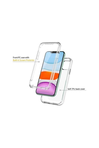 360 Derece Koruyucu Şeffaf Kılıf Apple Iphone 11 Iphone 11 Uyumlu Şeffaf Resimde Görünen
