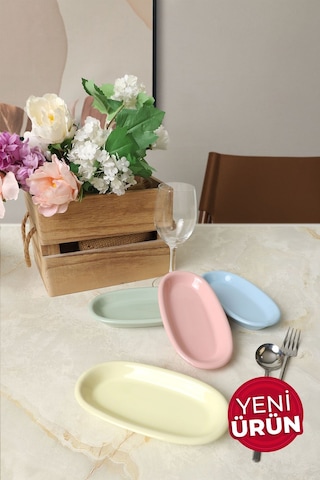 Keramika Mix Hitit Kayık Tabak 16 Cm 4 Adet 103-307-405-551 Çok Renkli