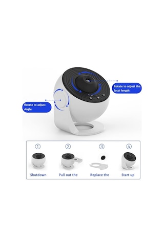 Didadodo Sones Galaxy Gece Lambası Yıldız Projektör Led Masa Lambası Çocuk, Yıldızlı Gece 2