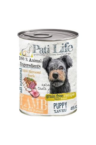 Pati Life Tahılsız Kuzu Etli Konserve Yavru Köpek Maması 24 x 415 G Pati Life Tahılsız Kuzu Etli Konserve Yavru Köpek Maması 24 x 415 G