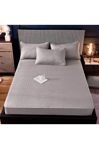 Yifomall Halka Satış: Gri Tam Kapama Yorgan Kılıfı + 1 Yastık Kılıfı, Kaymazsız, Toz Engellici, Konforlu Ev Tekstili Seti Diğer