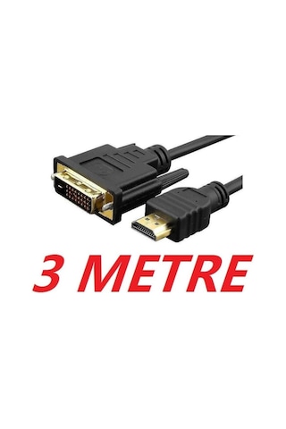 Hdmi To Dvi 24+1 Çevirici Çift Yönlü Monitör Kablosu 3 Metre