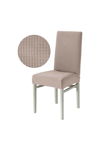 6li Heytgah Likra Sandalye Örtüsü , Heytgah Sandalye Kılıfı 6 Adet Pitikare Vizon