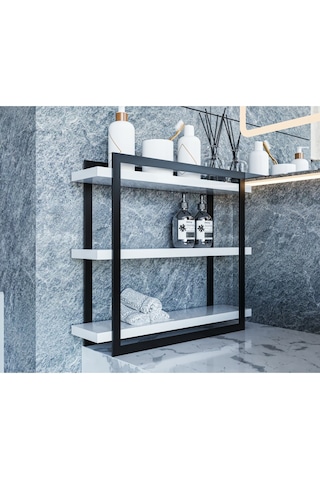 Alpa Ev Mobilya 3 Katlı Metal Çerçeveli Mutfak Organizer Baharatlık, Kahve Köşesi, Tezgah Düzenleyici. Beyaz