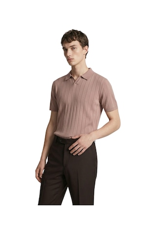 Anthony Jackson Premium Erkek Triko Polo Yaka T-shirt Ravello Kahverengi