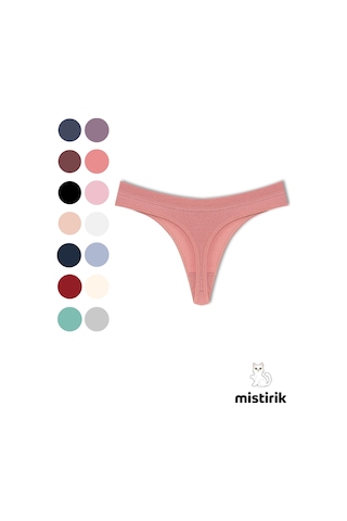 Mistirik Paulo Model Fitilli Esnek Kumaş String Tanga Pastel Pembe Renk Pastel Pembe