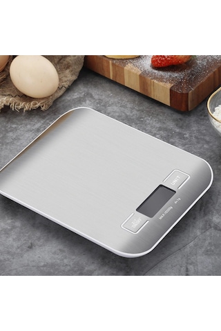 River World Hassas Ölçümlü Maksimum 5 Kg Kapasiteli Led Ekran Platin Dijital Mutfak Tartısı