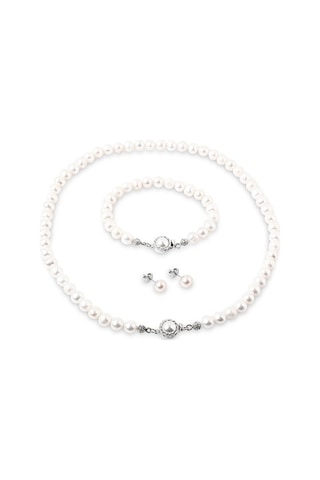 Chavin Doğal Inci Kolye Küpe Bileklik Özel Kutulu Set Ct83