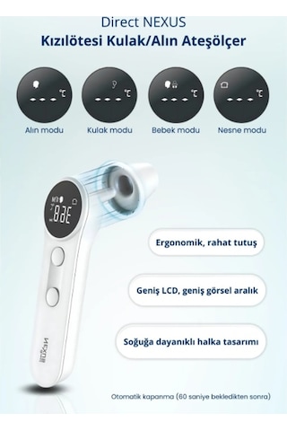 Direct Nexus Dual Kulaktan Ve Alından Ateş Ölçer Yeni -12459