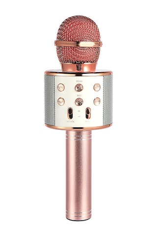 Teltree Ws858 Kablosuz Mikrofon, Bt 4.1 İle Akıllı Telefon İle Canlı Yayın, Karaoke Ve Kayıt İçin Portatif Ses Kartlı Mavi Altın