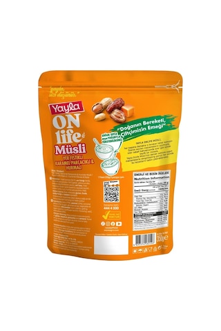 Yayla Onlife Yer Fıstıklı Karamel Parçacıklı Ve Hurmalı Müsli 350 G X3