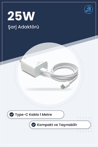 Hızlı Şarj Adaptörü Type C Kablolu Power Delivery Destekli Kompak